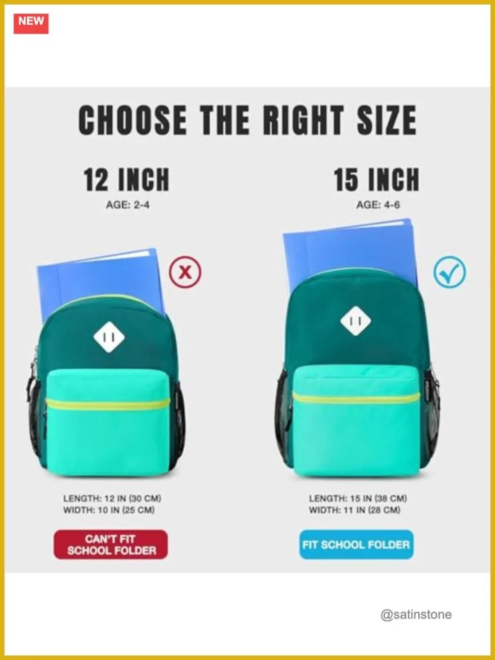 Kids Backpack for Elementary School 15in Water Resistant Polyester